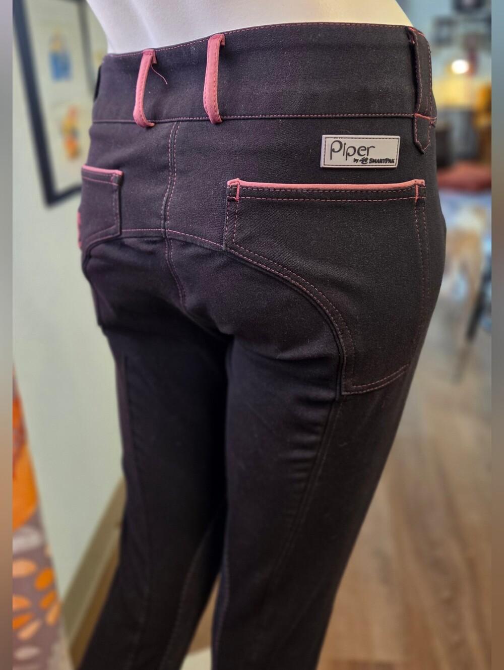 Piper Breeches With Pink Stitching